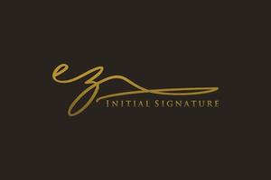 iniziale ez lettera firma logo modello elegante design logo. mano disegnato calligrafia lettering vettore illustrazione.