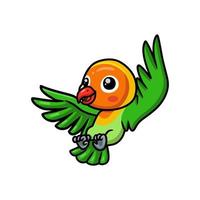 simpatico cartone animato pappagallo volante vettore