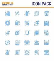 icon pack blu coronavirus incluso calendario vettore