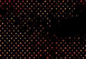 modello vettoriale arancione scuro con simboli di poker.