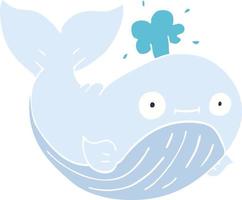 cartone animato doodle balena di mare vettore