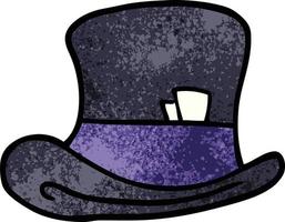 cappello a cilindro di doodle del fumetto vettore