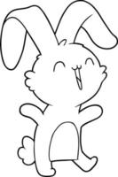 contento cartone animato coniglio vettore