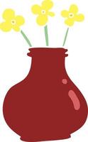 cartone animato scarabocchio fiore vaso vettore