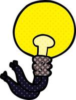 lampadina di doodle del fumetto vettore