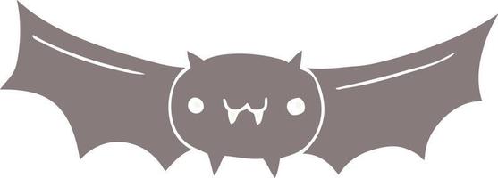piatto colore stile cartone animato vampiro pipistrello vettore