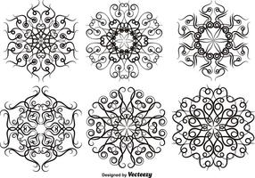 Insieme degli elementi dell'annata di Scrollwork - vettore