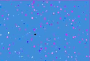 modello vettoriale rosa chiaro, blu con cristalli, cerchi, quadrati.