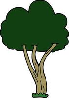 albero di fioritura di doodle del fumetto vettore