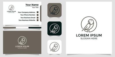 lineare stile uccello design logo vettore