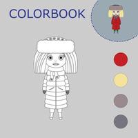 colorazione libro di un' ragazza. educativo creativo Giochi per prescolastico bambini vettore