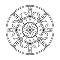 circolare mandala nero e bianca modello, decorato con boemo freddo mandala arte, alcanna fiori, mehndi rito e monocromatico simmetrico. colorazione libro pagina mandala, anti stress terapia. vettore