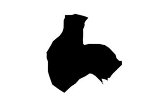 gbok carta geografica nero silhouette su bianca sfondo vettore