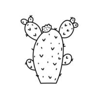 carino cartone animato cactus isolato su bianca sfondo. vettore disegnato a mano illustrazione nel scarabocchio stile. Perfetto per carte, logo, decorazioni, vario disegni. botanico clipart.
