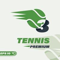 tennis palla numerico 3 logo vettore