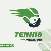 tennis palla numerico 9 logo vettore