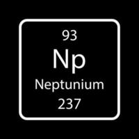 simbolo del nettunio. elemento chimico della tavola periodica. illustrazione vettoriale. vettore