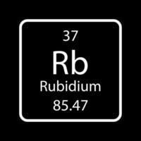 simbolo di rubidio. elemento chimico della tavola periodica. illustrazione vettoriale. vettore