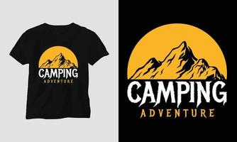 campeggio avventura - campeggio maglietta design vettore