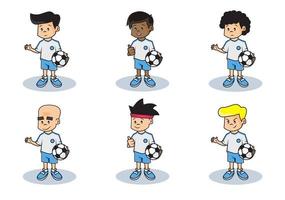 fascio impostato illustrazione di carino calcio squadra personaggio vettore
