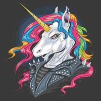 unicorno con i capelli colorati vettore