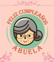 felice Cumpleanos abuela, contento compleanno nonna nel spagnolo vettore illustrazione.