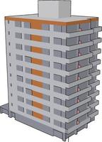 appartamento edifici, illustrazione, vettore su bianca sfondo.