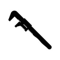 sagoma di chiave inglese. elementi di design icona in bianco e nero su sfondo bianco isolato vettore