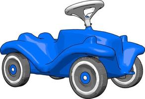 blu bambini macchina, illustrazione, vettore su bianca sfondo.