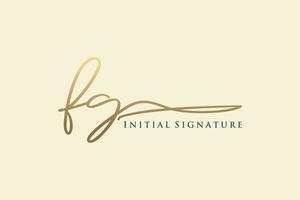 iniziale fg lettera firma logo modello elegante design logo. mano disegnato calligrafia lettering vettore illustrazione.