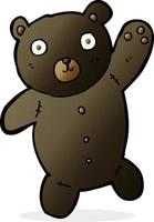 cartone animato carino nero orsacchiotto orso vettore