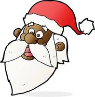 cartone animato gioviale Santa Claus viso vettore