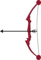 arco e freccia, illustrazione, vettore su un' bianca sfondo.