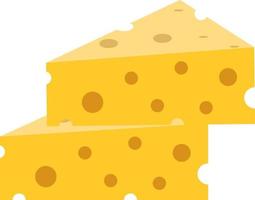 Due pezzi di formaggio, illustrazione, vettore su un' bianca sfondo.