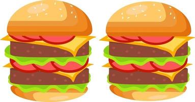 hamburger, illustrazione, vettore su un' bianca sfondo.