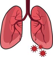 polmoni con virus, illustrazione, vettore su un' bianca sfondo.