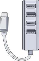 Multi USB cavo, illustrazione, vettore su un' bianca sfondo.