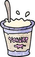 grunge strutturato illustrazione cartone animato Yogurt vettore