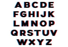 Alfabeto 3D effetto vettore