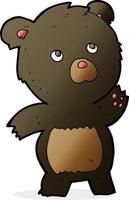 cartone animato curioso nero orso vettore