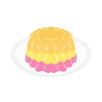 vettore illustrazione di colorato brillante gelatina su un' piatto. isolato su un' bianca sfondo.
