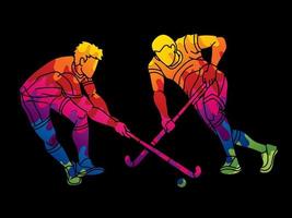campo hockey sport squadra maschio Giocatori vettore