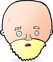 cartone animato uomo scioccato con la barba vettore