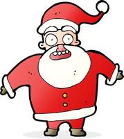 cartone animato scioccato Santa Claus vettore