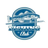 pesca club vettore icona di pesce e pesca asta