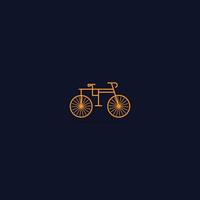 Ciclismo icona vettore. semplice piatto simbolo. Perfetto d'oro pittogramma illustrazione su buio sfondo. vettore