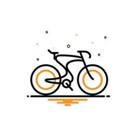 Ciclismo icona vettore. semplice piatto simbolo. Perfetto nero arancia illustrazione su bianca sfondo. vettore