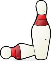 cartone animato dieci perno bowling birilli vettore
