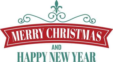 allegro Natale e contento nuovo anno lettering e citazione illustrazione vettore