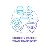 mobilità piuttosto di trasporto blu pendenza concetto icona. preferire pubblico trasporto. maas concetto componente astratto idea magro linea illustrazione. isolato schema disegno. vettore